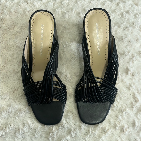 Adrienne Vittadini Annalee Block Heel Sandals Black‎ Size 7.5 NEW - Picture 2 of 7